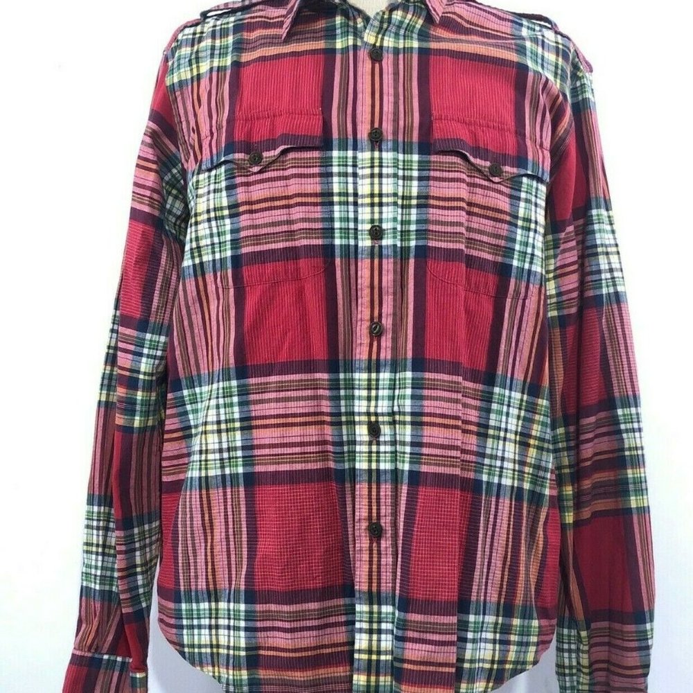 >>SOLD<< Polo Ralph Lauren Mens Shirt Red Plaid